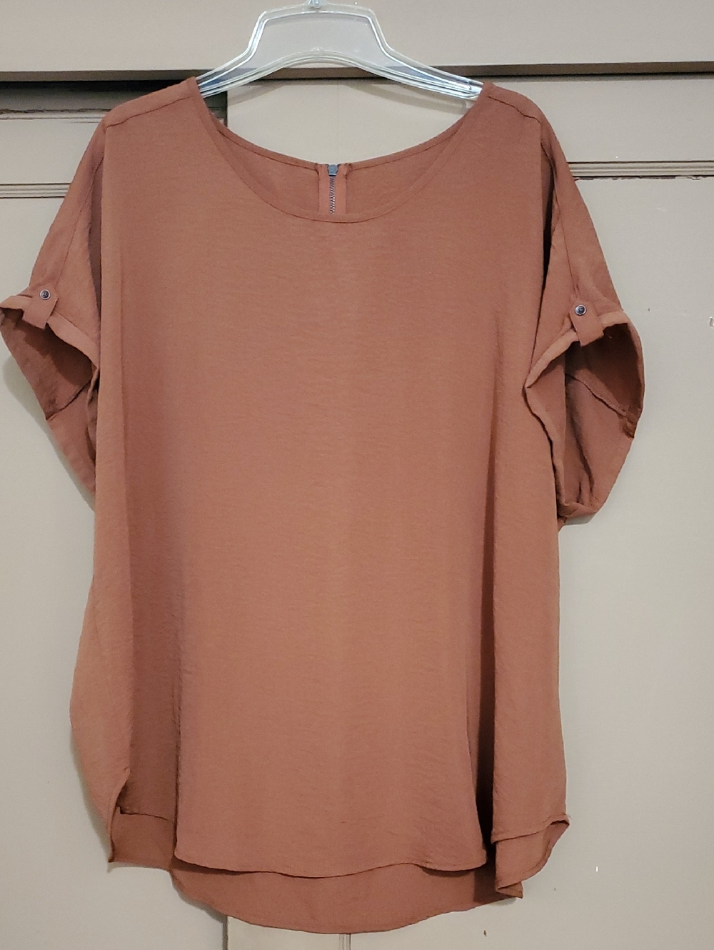Maurices Dusty Rust Short Sleeve Blouse